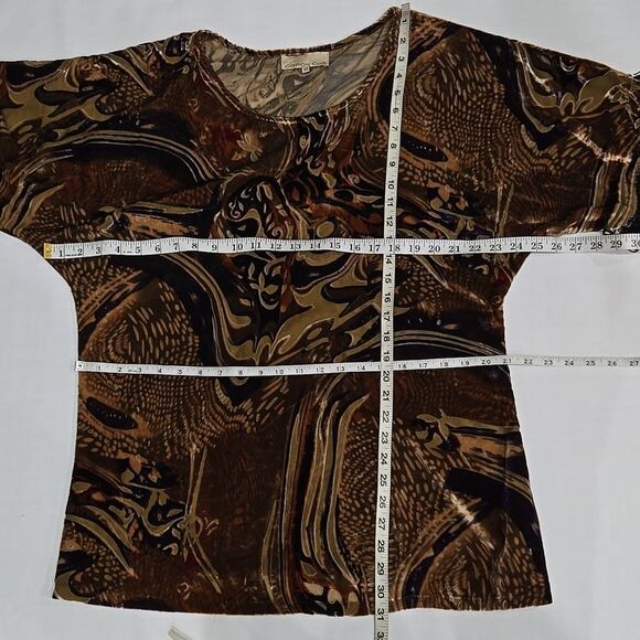 Cotton Club Velvet Burnout Top Size 12 Whimsigoth Maximalism Sheer Artsy Tassel - Picture 15 of 15